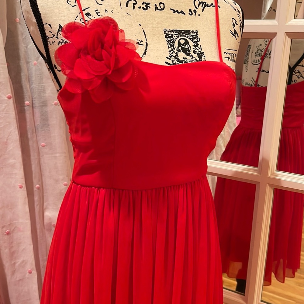Forever 21 corsage dress red junior teen party wedding S teen XS spring summer